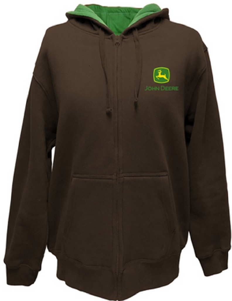 Details about John Deere Western Sweatshirt Mens LC Logo Zip Hoodie ...
