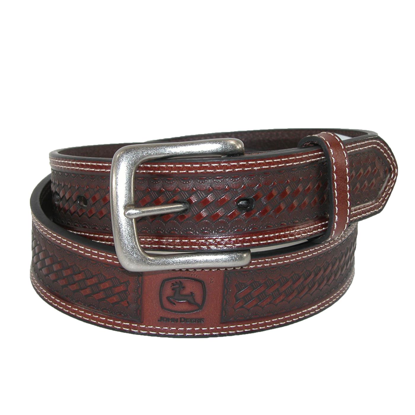 ... for John Deere Mens Leather Removable Buckle Classic Bridle Belt