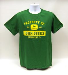 Property of John Deere Short Sleeve Cotton Green Adult Tee Shirt