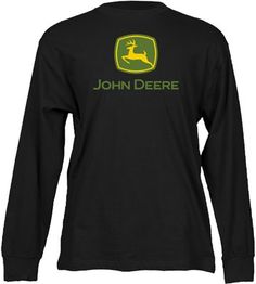 John Deere Mens Logo Long Sleeve T-Shirt- Black: Amazon.com : Clothing ...