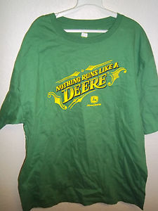 Nothing runs like a Deere, John Deere Mens size XL green tshirt, NEW ...