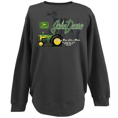 John Deere Men's Charcoal Gray Crewneck Sweatshirt – GreenToys4u.com ...