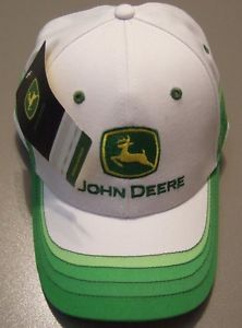 New John Deere Hat LP41884 White cap with green tones | eBay