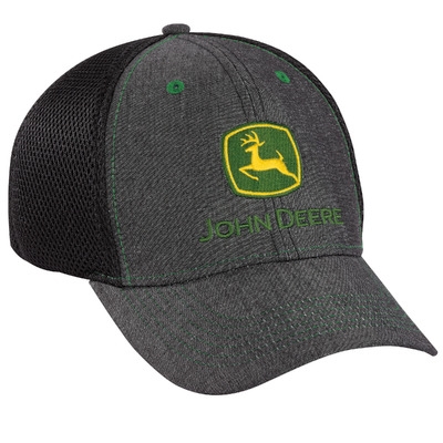 John Deere Men's Charcoal & Black Fitted Chambray Cap | WeGotGreen.com