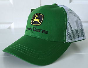 John Deere Green Fabric w White Mesh Back Classic Hat Cap | eBay