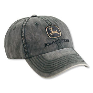 John Deere Black Washed Tonal Cotton Cap Adjustable LP49291 | eBay