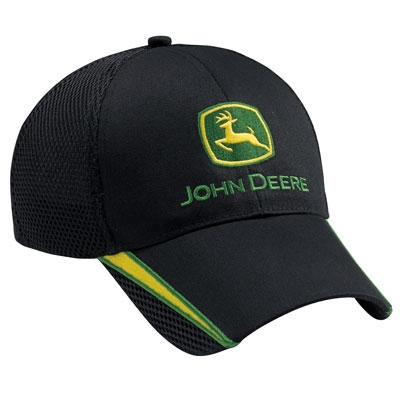 John Deere Men's Black Cloth & Mesh Cap | WeGotGreen.com
