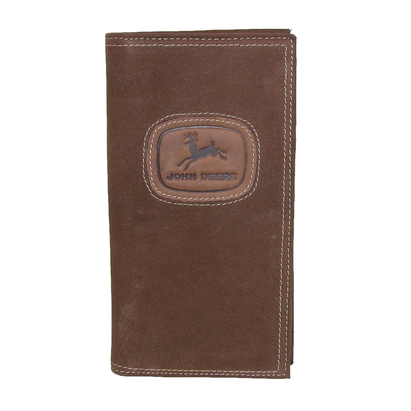 Mens Distressed Leather Checkbook Cover by John Deere | Checkbook ...