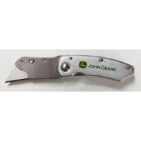 John Deere Folding Utility Knife Features: Silver anodized finish with ...