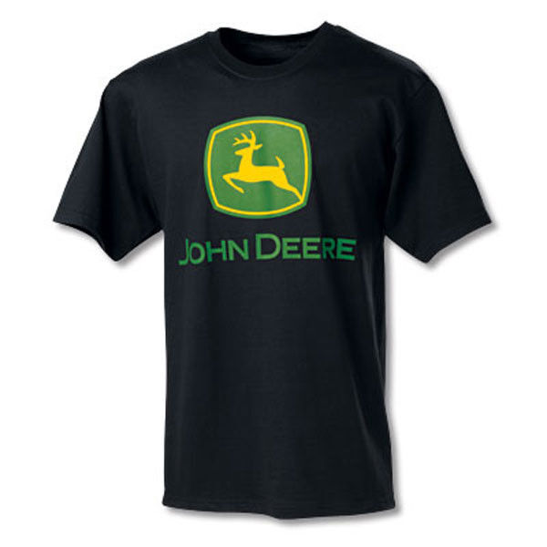 John Deere Black 100% Cotton Men's T-shirt with Green ...