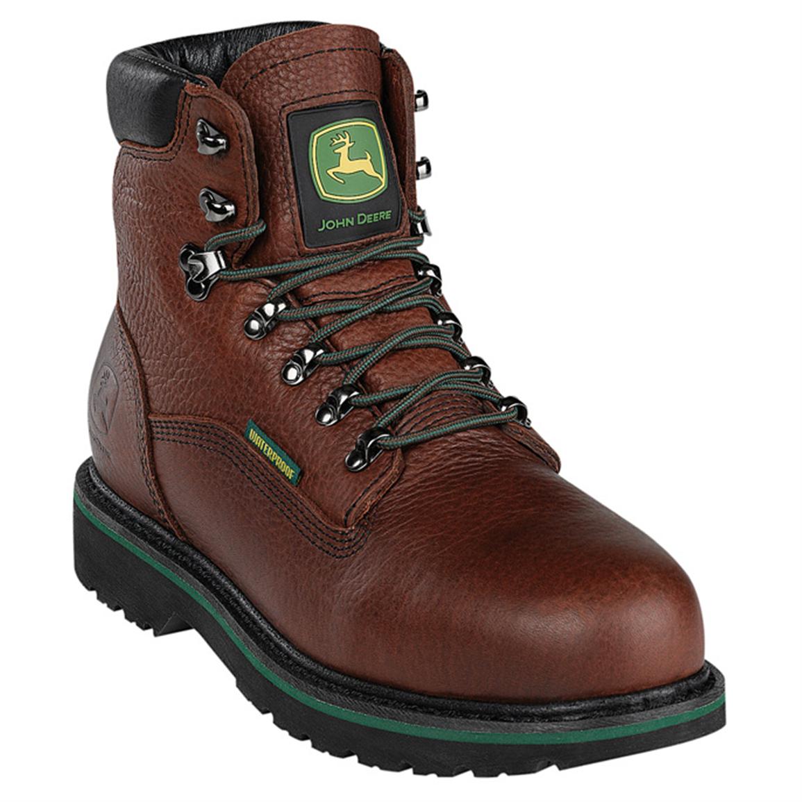 Men's John Deere 6 Steel Toe Waterproof Boots, Dark Brown ...