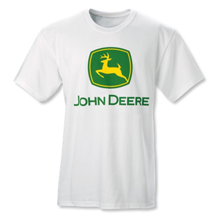 John Deere White Men's Short-Sleeve T-shirt with Green ...