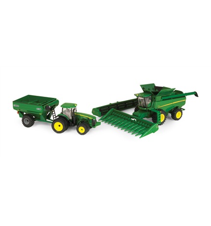 John Deere Harvesting Playset Combine and Tractor with Gravity Wagon ...