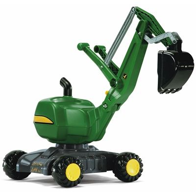 ... Rolly Toys Green John Deere Sit on Digger Excavator on Wheels | eBay