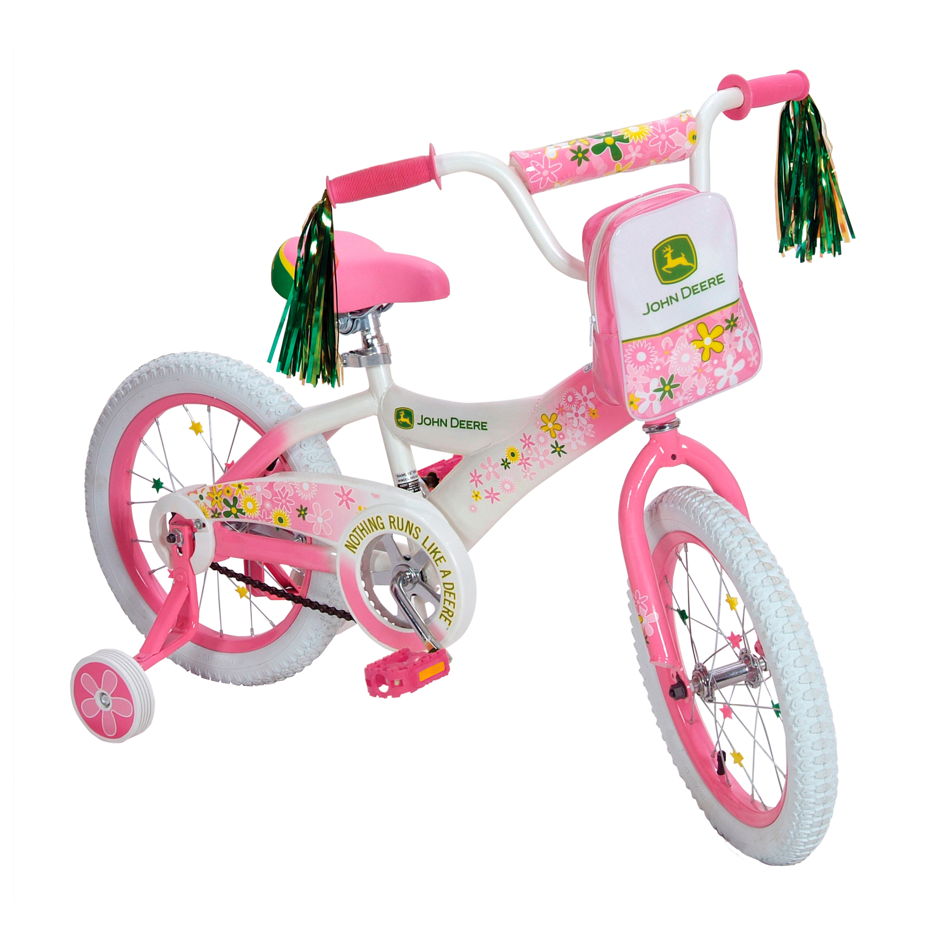 Tomy John Deere 16-Inch Girls Pink Bike