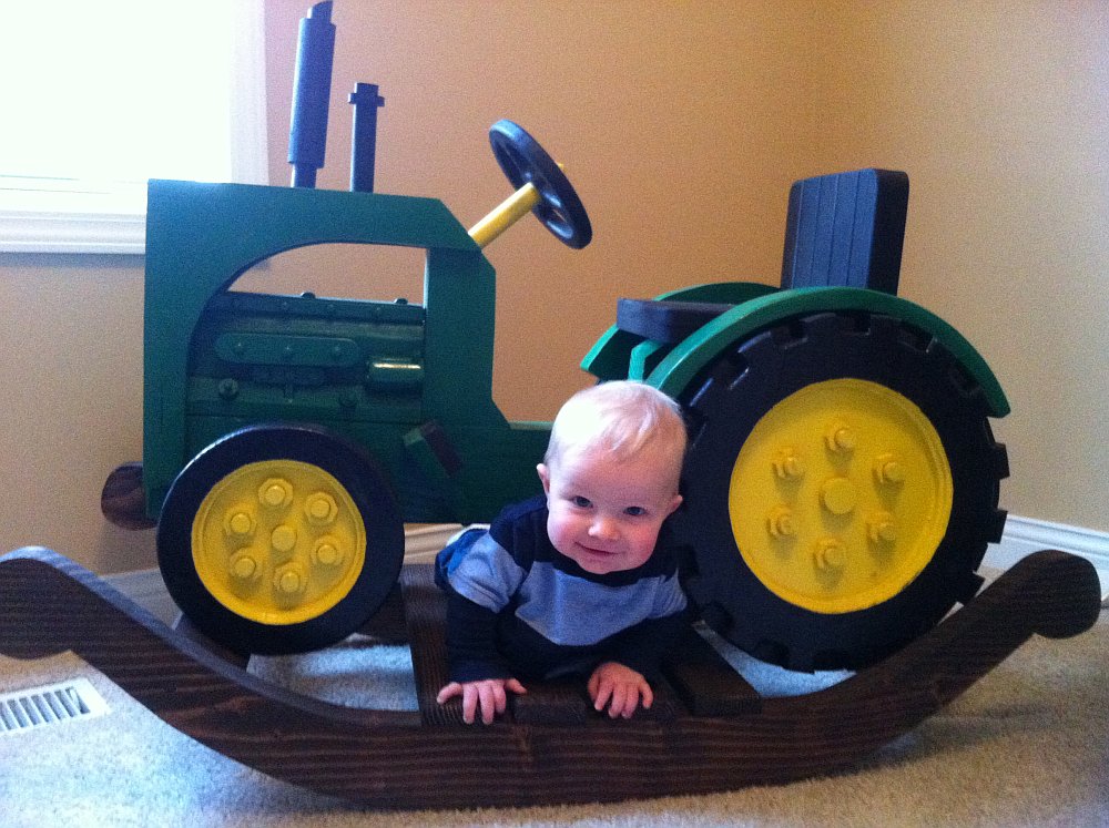 Rocking tractor chair Incredible DIY John Deer Rocking Tractor