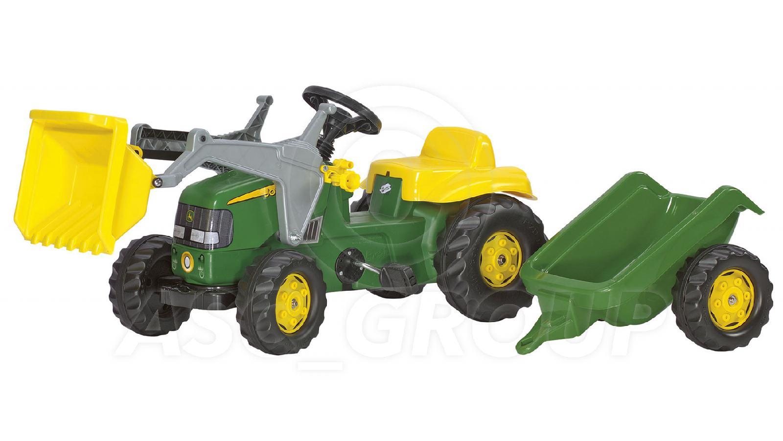Rolly Toys John Deere Ride on Pedal Tractor with Loader Trailer Age 2 ...