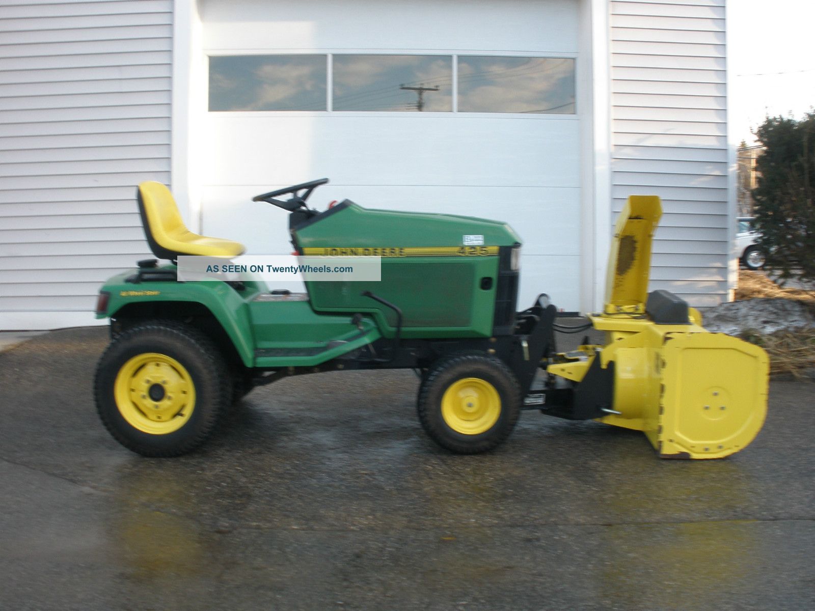 John Deere 425 All Wheel Steer Tractor W/ Snow Blower ...