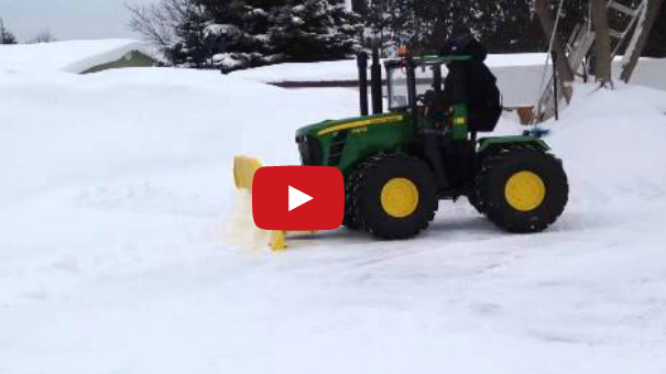 Miniature John Deere Pushing Snow | Farming Videos