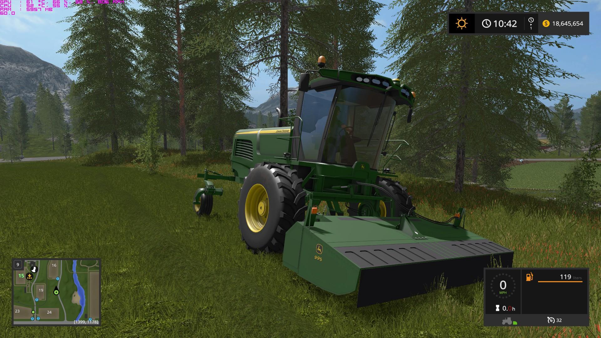 John Deere W260 Windrower - Mod for Farming Simulator 2017 ...