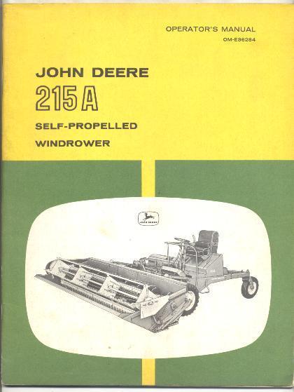 John Deere Manual 215A Windrower | eBay