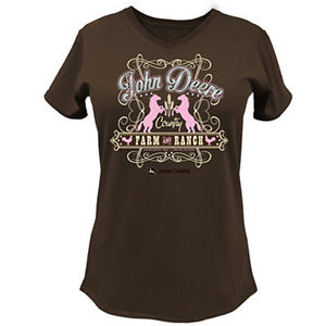 Ladies John Deere Farm and Ranch T-Shirt (Brown)