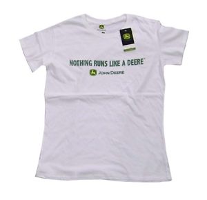 John Deere Women's T Shirt White Nothing Runs Like A Deere New w Tags ...