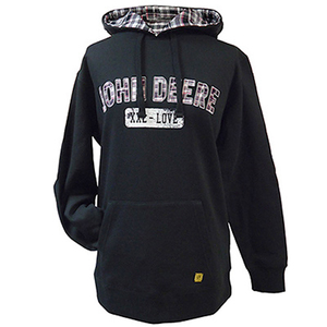 Black Fleece Pull Over With Plaid Flannel Lined Hood and Matching John ...