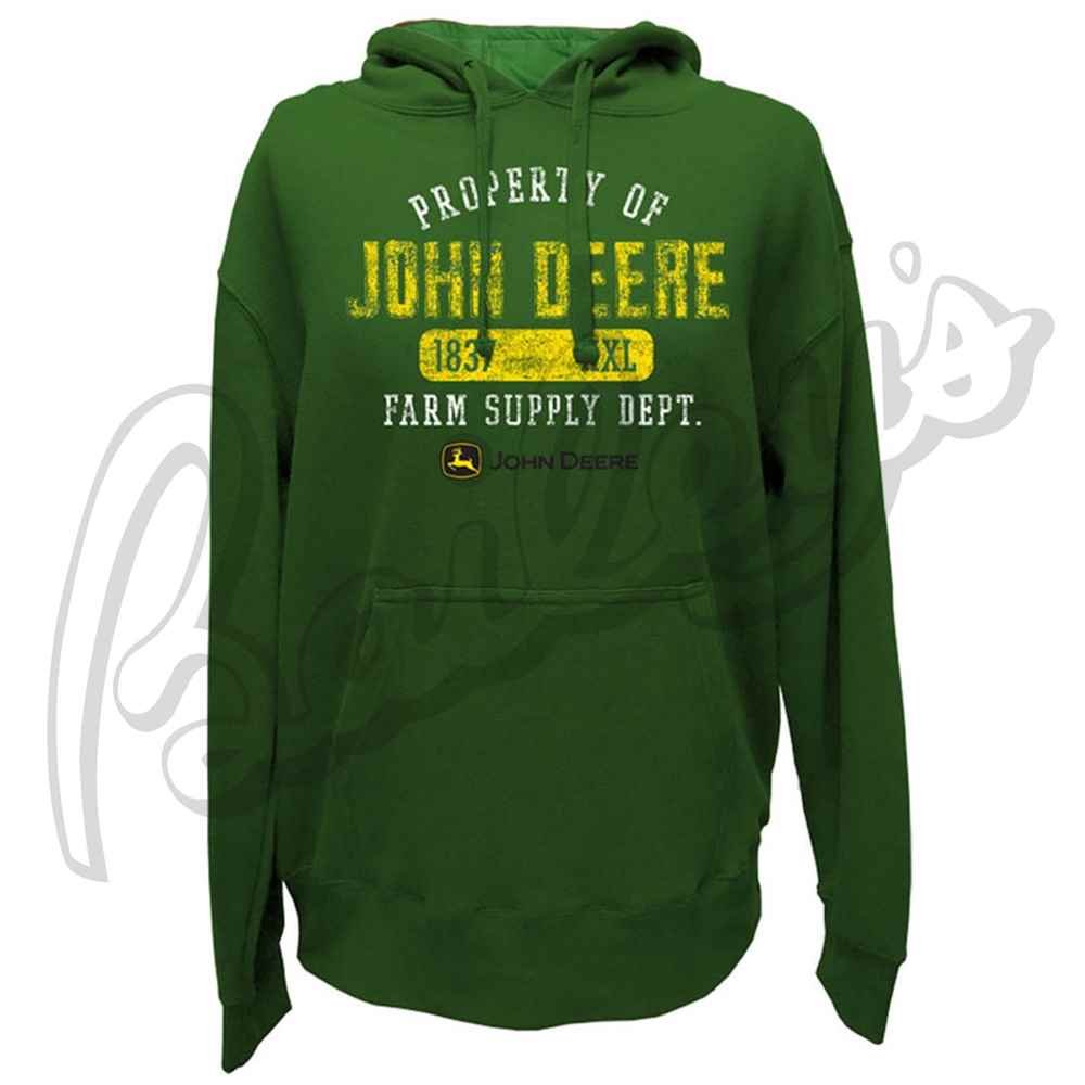 John Deere Men's Hooded Pullover Fleece Sweatshirt Property Of John ...