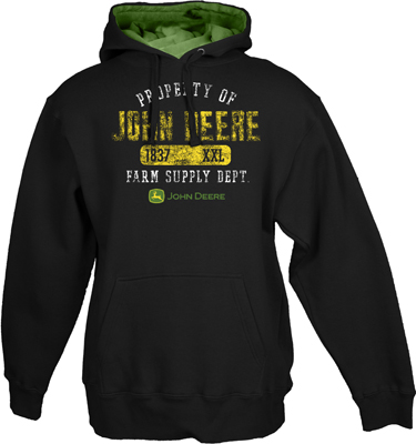 ... John Deere Adult Sweatshirts > John Deere Property Of Black Hooded