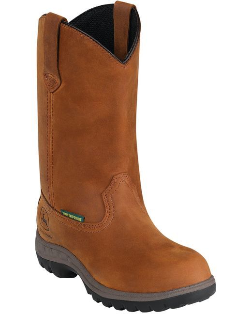 Women's 10 WCT Waterproof Pull-On Steel Toe Boots - Tan John Deere ...