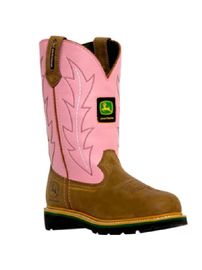 John Deere Womens 9 Inch Wellington #Boot Pink With Tan $157.99 # ...