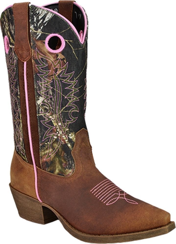 WOMENS JOHN DEERE MOSSY OAK CAMO PULL ON COWBOY BOOTS! JD3746-PINK ...