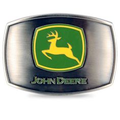 John Deere Enamel Pewter Belt Buckle - Go green! Love my Deere. :-)