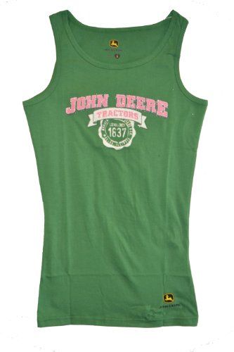 14.99 John Deere Womens Tractors 1837 Pink Glitter Logo Tank Top ...