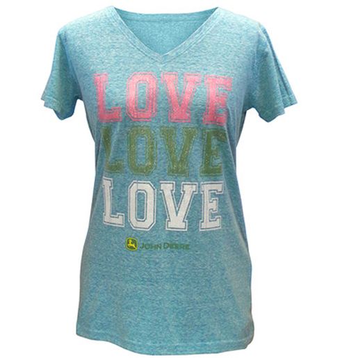 Women's V-Neck Turquoise Dyed Love T-Shirt