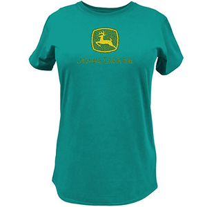 Women's Turquoise Glitter Logo T-Shirt