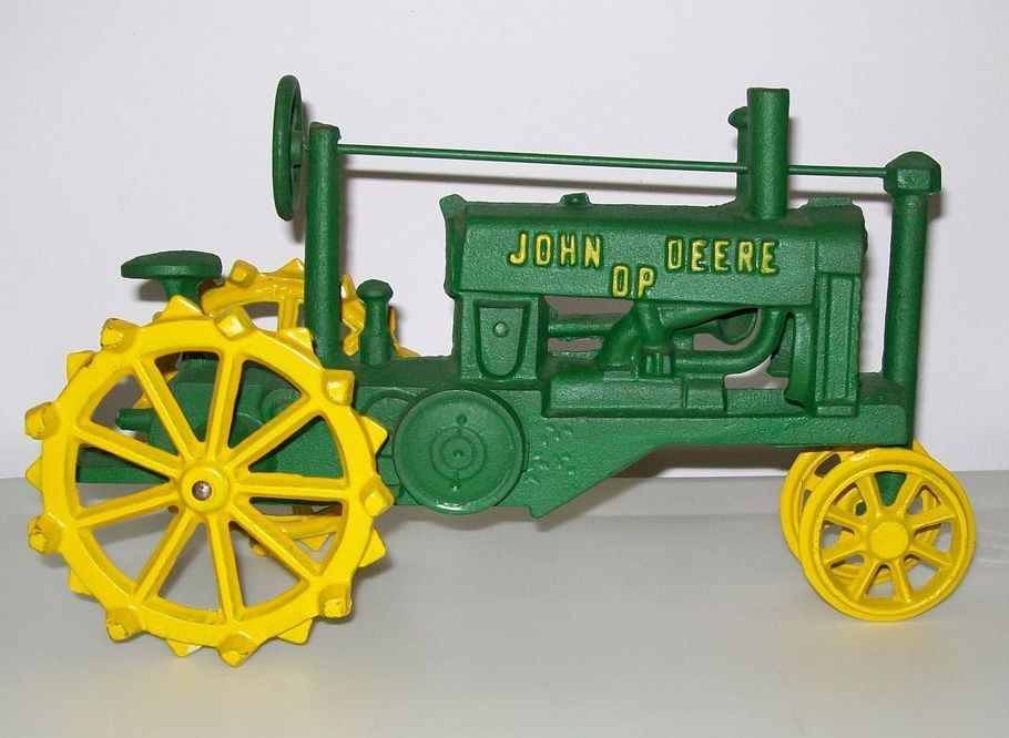 Cast Iron John Deere Tractor Toy from rlreproshop on Ruby Lane