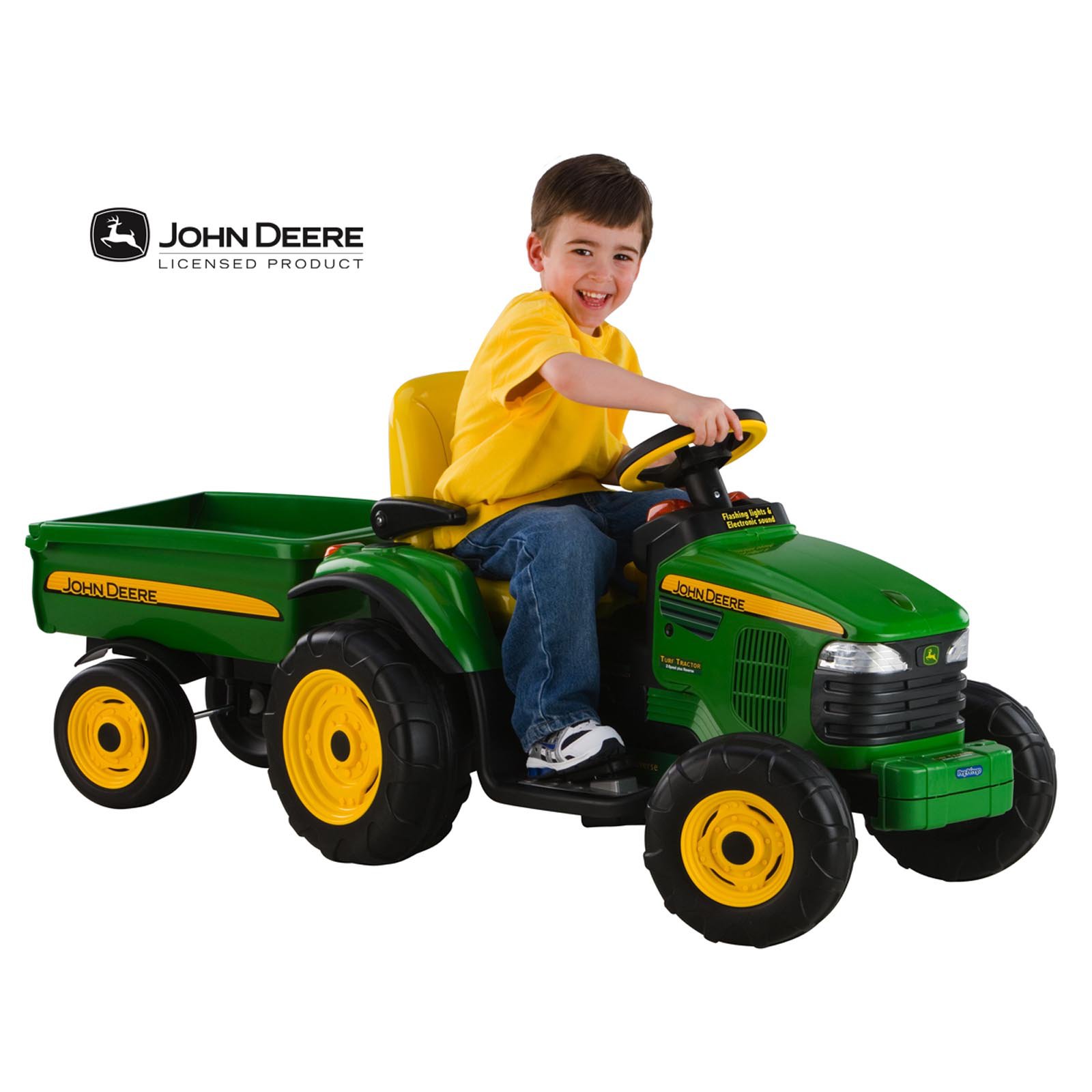 Peg Perego John Deere Turf Tractor & Trailer Battery ...