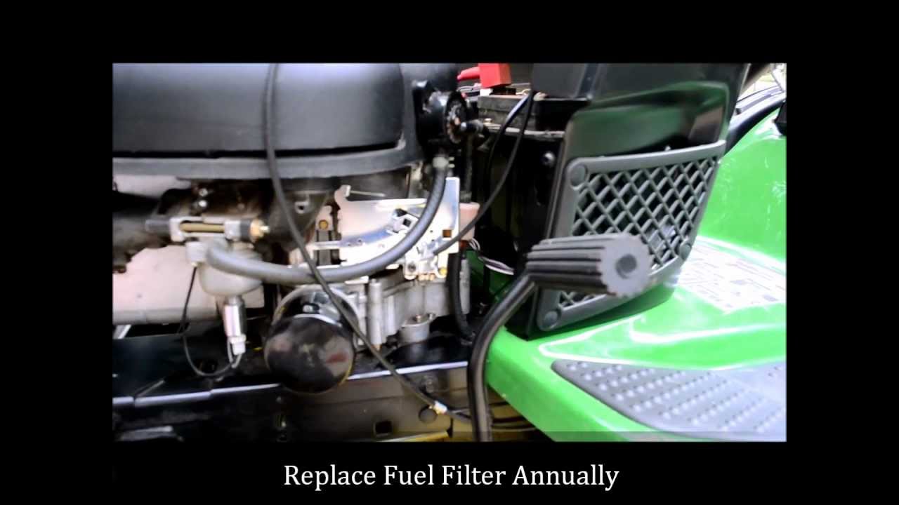How to Change a John Deere Lawn Mower Fuel Filter - YouTube