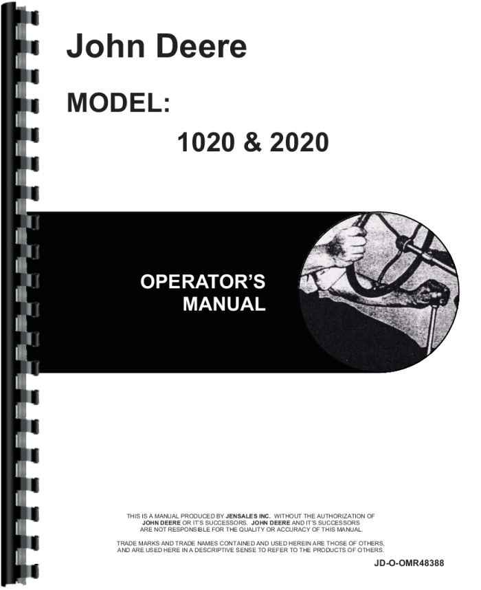 John Deere 1020 Tractor Operators Manual