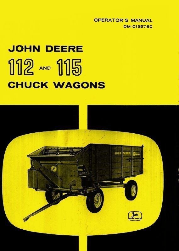 John Deere 112 and 115 Chuck Wagon Operators Manual | eBay