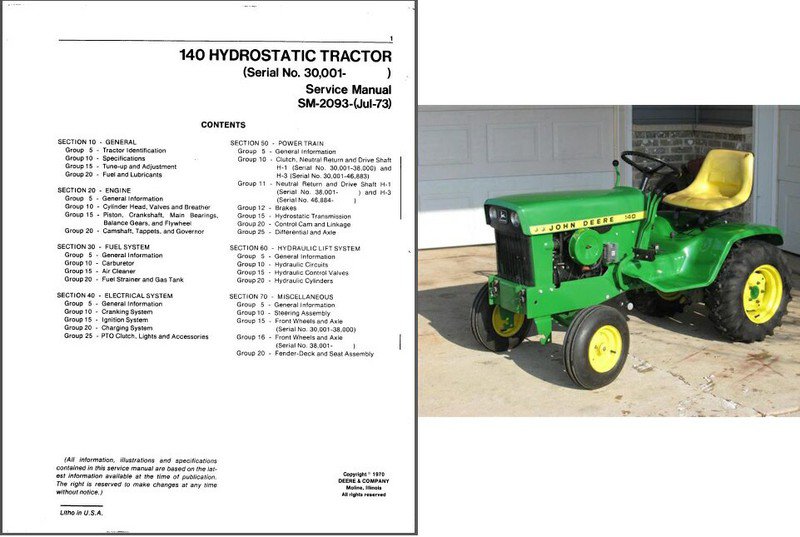John Deere 140 Service Manual submited images.