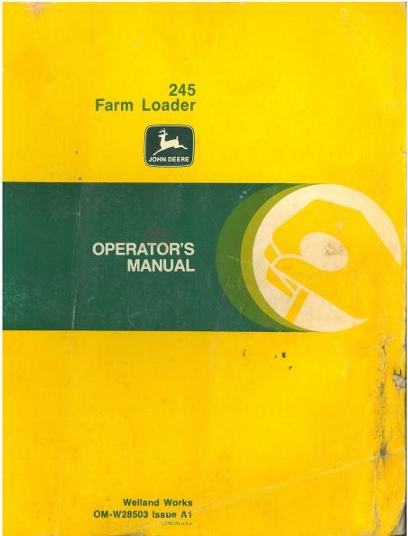 John Deere 245 Farm Loader Operators Manual