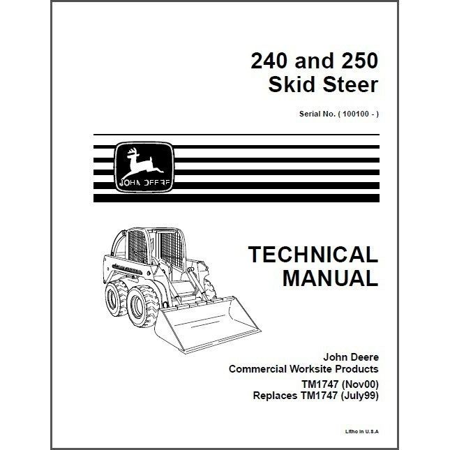 John Deere 240 250 Skid Steer Loader Service Repair Manual ...