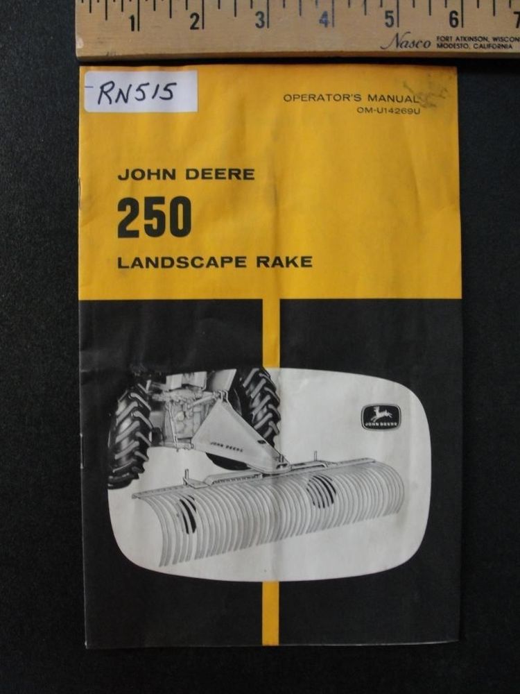 John Deere 250 Landscape Rake Operators Owner Manual Book ...