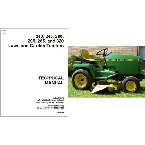 John Deere 240 245 260 265 285 320 Lawn Garden Tractor ...