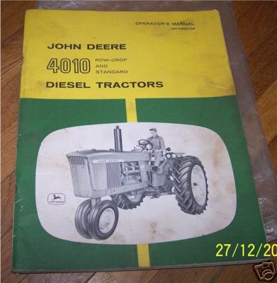 John deere 4010 diesel tractor operator's manual (* *)