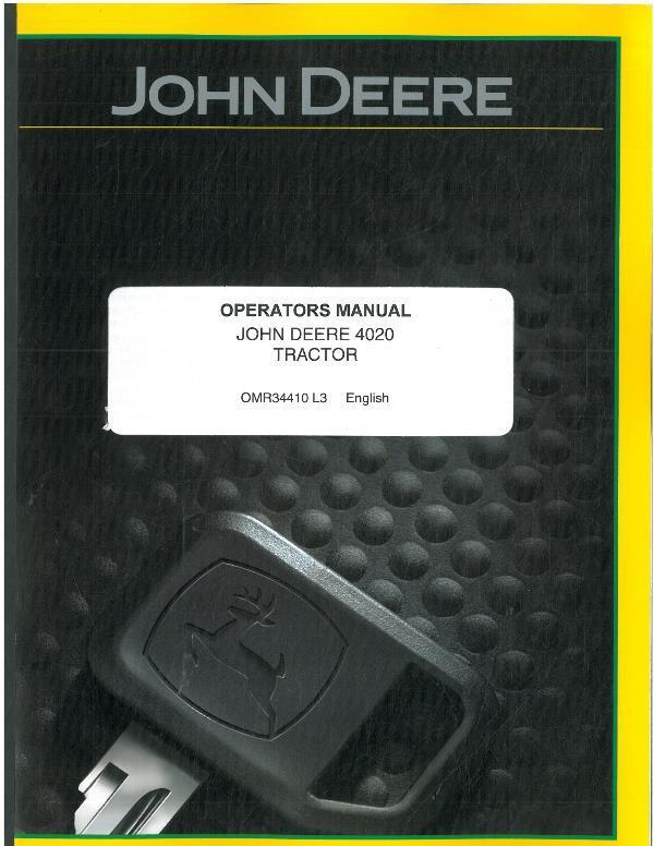 JOHN DEERE TRACTOR 4020 OPERATORS MANUAL **ORIGINAL** JD1 ...