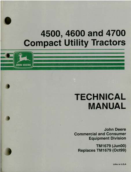 John Deere Compact Utility Tractor 4500 4600 4700 ...